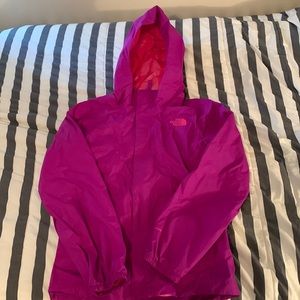 Purple girls north face raincoat